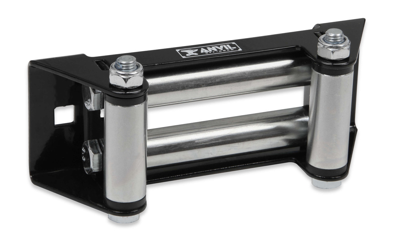 1082AOR Anvil 4-Way Roller Fairlead - Fits Anvil 4,500 lbs. winches - Black & Silver w/ Anvil Logo.