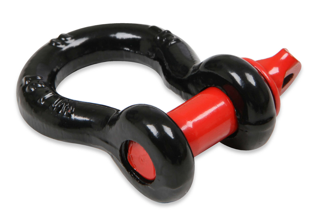 1093AOR Anvil Bow Shackle - 2 Ton - 1/2" Diameter Pin - Black w/ Red Pin