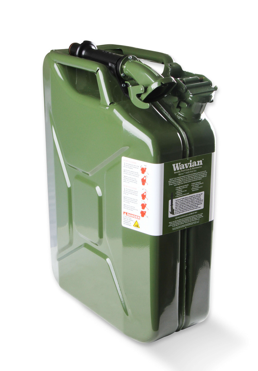 3008AOR Anvil Jerry Can Green - 5.3 Gallon (20 Liter) – Steel w/ Safety Cap & Spout -