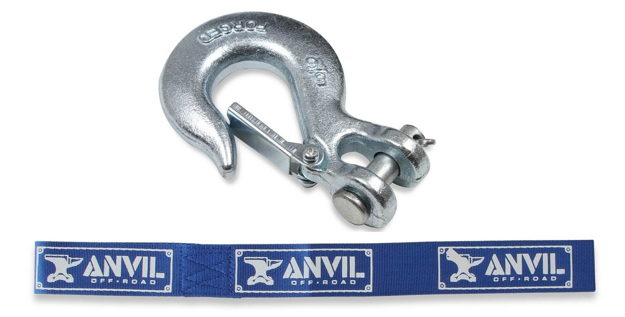1061AOR Anvil Anvil - Replacement Hook - 5/16" w/ Clasp & Pull Strap - 6,000 lbs. Zinc Plated