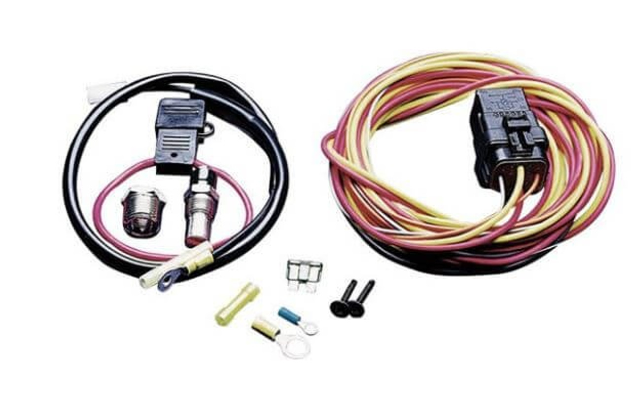 185FH SPAL® Single Fan 40amp relay wiring kit 185 on/165 off with Sending unit