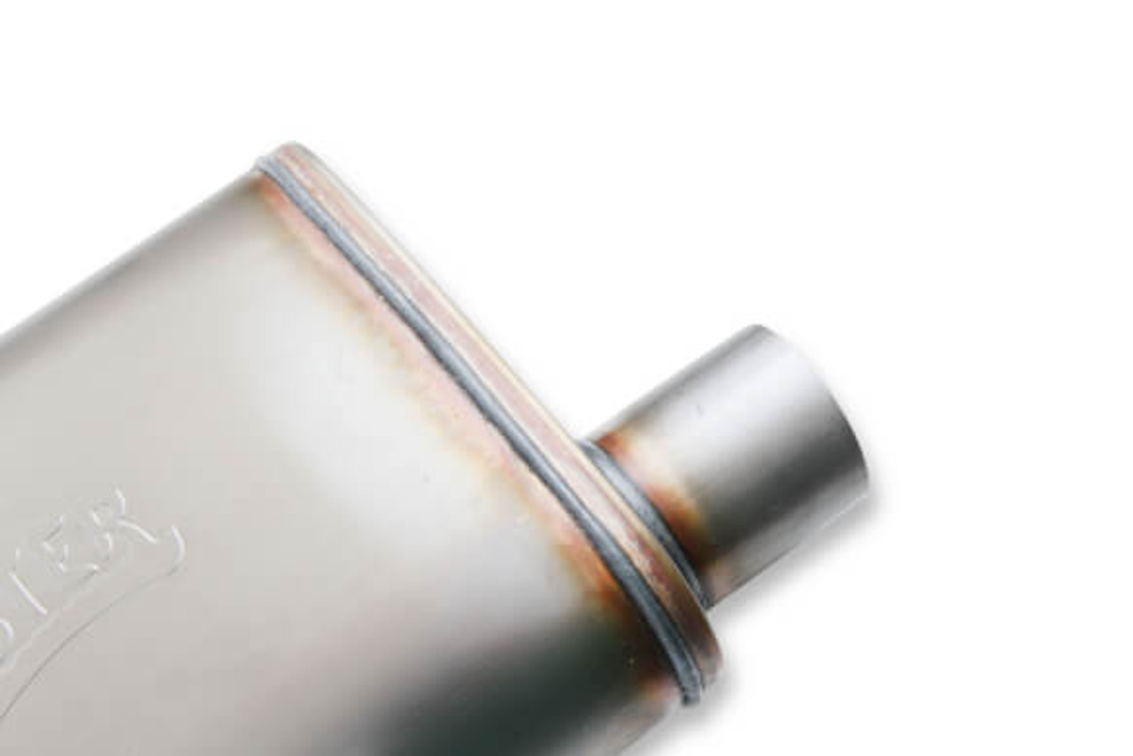 11236-FM FLOWMONSTER Stainless Muffler- 2.5" OFFSET IN/2.5" OFFSET OUT