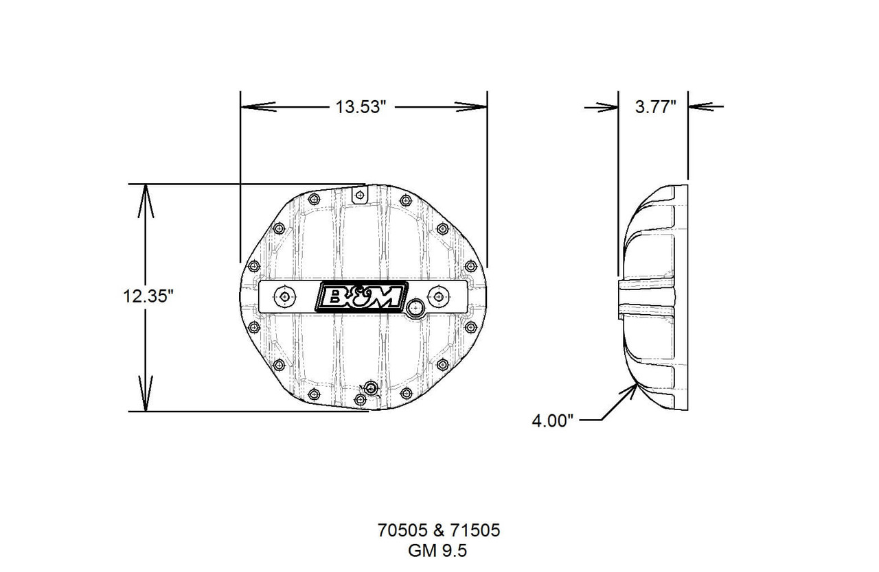 70505 B&M Hi-Tek Aluminum Differential Cover for GM 9.5-inch 14-bolt