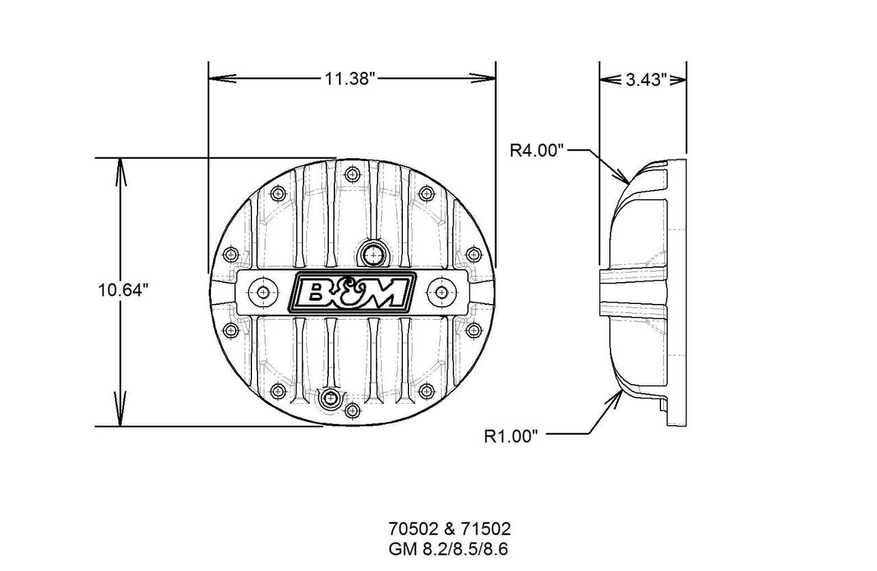 70502 B&M Hi-Tek Aluminum Differential Cover for GM 10-bolt