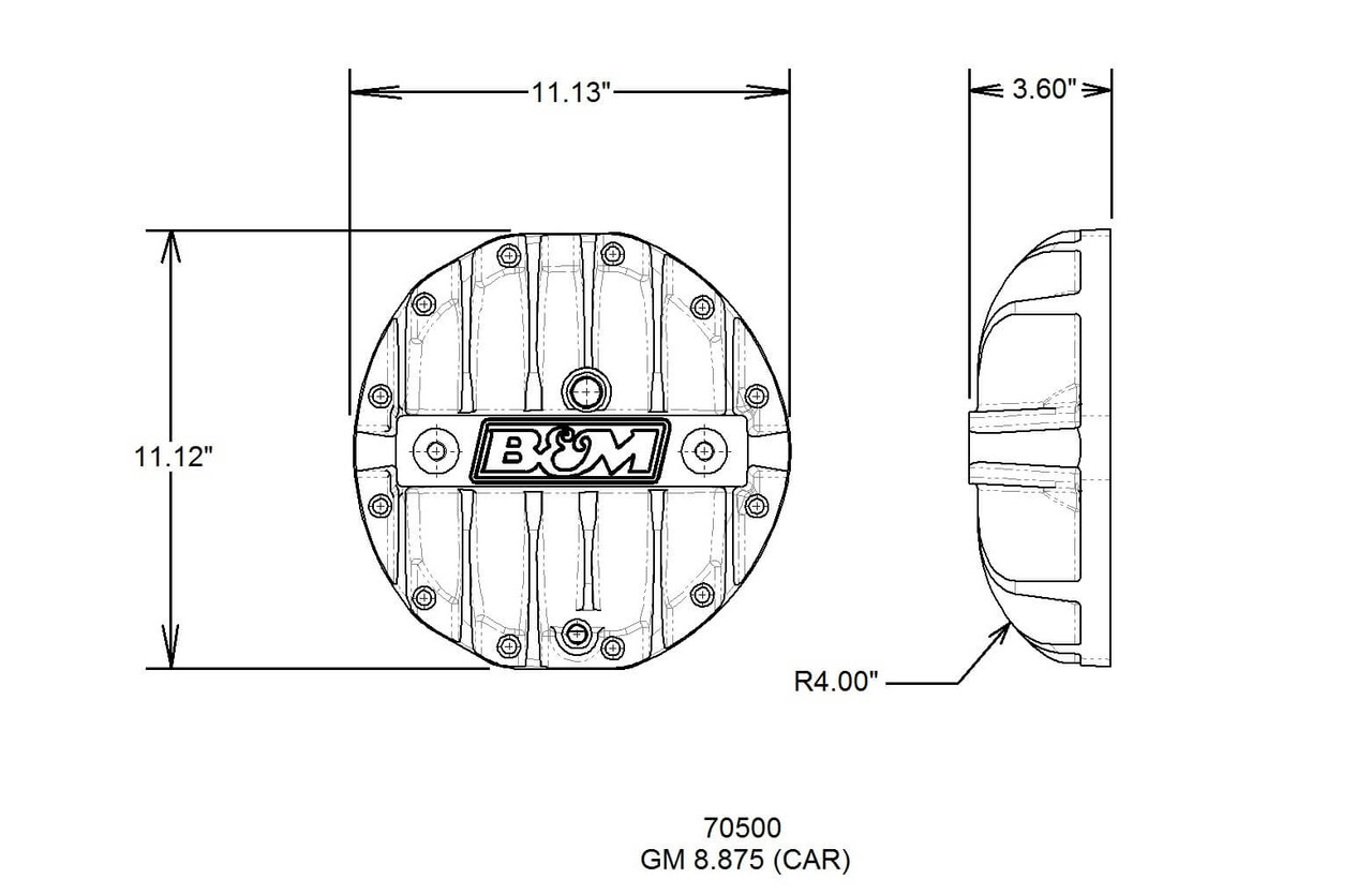 70500 B&M Hi-Tek Aluminum Differential Cover for GM 8.875-inch 12-bolt Car
