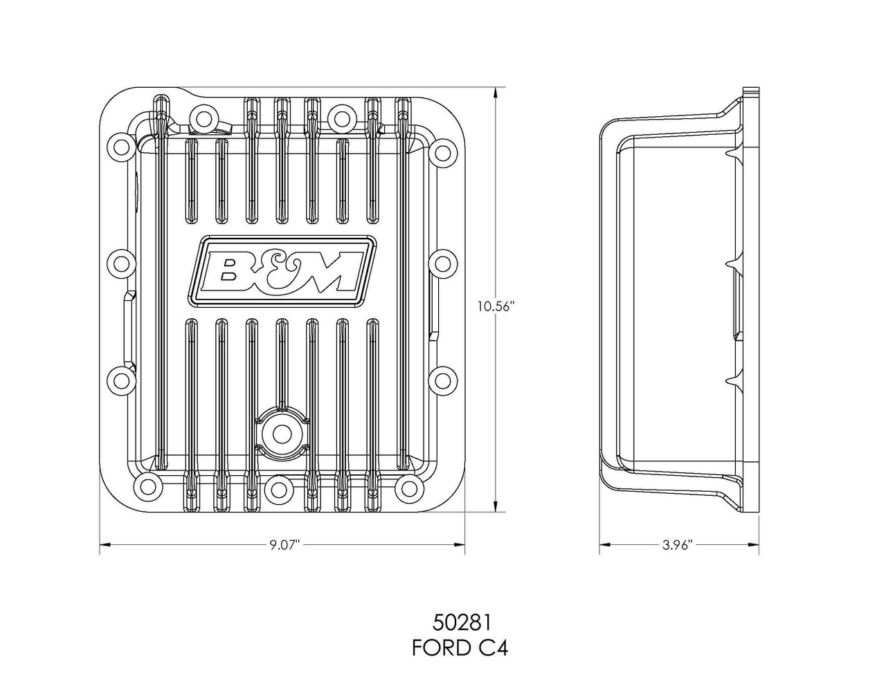 50281 B&M Hi-Tek Deep Transmission Pan -  Aluminum