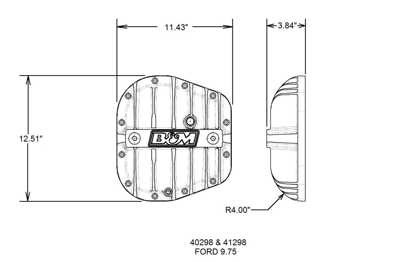 41298 B&M Hi-Tek Aluminum Differential Cover for Ford 9.75-inch - Black