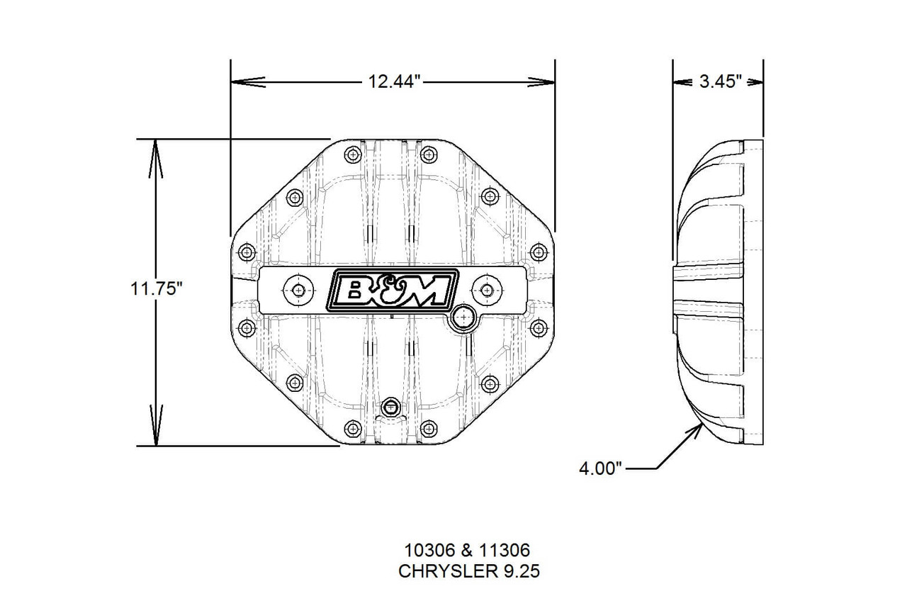 10306 B&M Hi-Tek Aluminum Differential Cover for Chrysler 9.25-inch