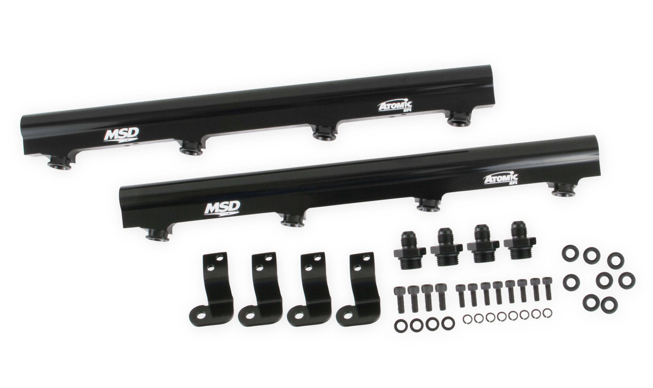 2720 MSD Atomic EFI Billet Fuel Rails for use on LS1/2/6 Atomic AirForce intake