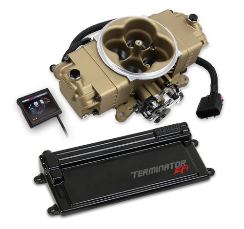 550-445 Holley EFI Terminator Stealth EFI w/ GM Transmission Control - Classic Gold Finish