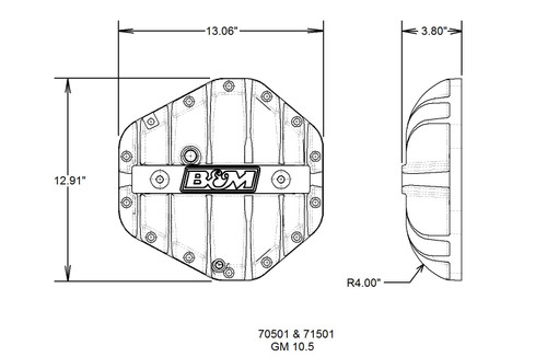 71501 B&M Hi-Tek Aluminum Differential Cover for GM 14-bolt (10.5-inch) Black
