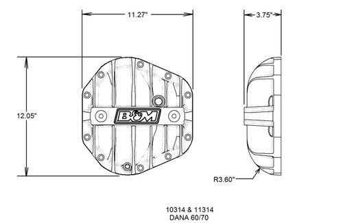10314 B&M Hi-Tek Aluminum Differential Cover for Dana 60/70