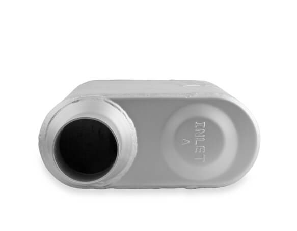 42543-FM FLOWMONSTER 2.5" OFFSET INLET / 2.5" OFFSET OUTLET 2 Chamber Muffler