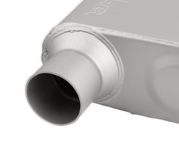 42513-FM FLOWMONSTER 2.5" OFFSET INLET / 2.5" OFFSET OUTLET 1 Chamber Muffler