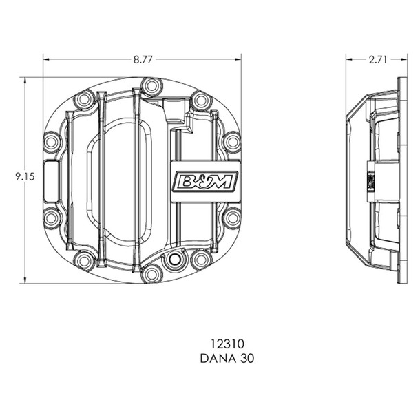 12310 B&M Nodular Iron Front Differential Cover for Dana 30 87-18 Wrangler