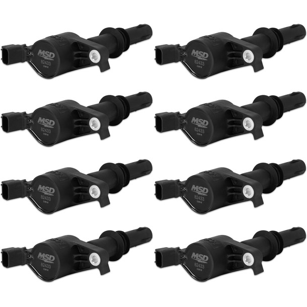 824383 MSD Ignition Coil - Blaster - Ford 3-Valve V8 - Black - 8-Pack