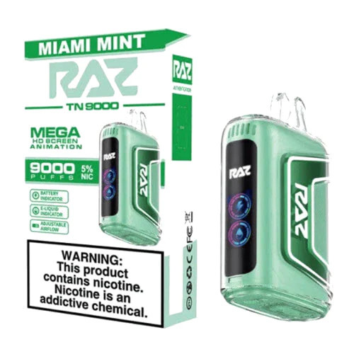 Miami Mint Raz Flavor TN9000: Top Geekvape Disposable Available at