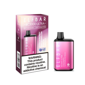 ELF BAR BC5000 ULTRA STRAWBERRY WATERMELON PEACH ELF BAR BC5000 ULTRA STRAWBERRY WATERMELON PEACH