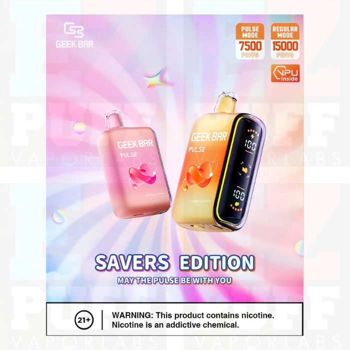 Geek Bar Pulse Savers Edition Gummy Candy Vape Flavors