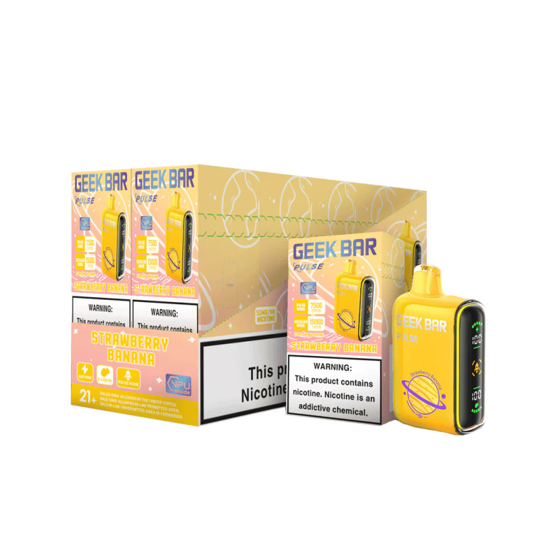Banana Taffy Freeze Geek Bar Pod Descartavel Geek Bar 15K Puffs Pulse  Strawberry Banana Na Loja Paradise No Paraguai Banana Geek Bar Pulse 15000