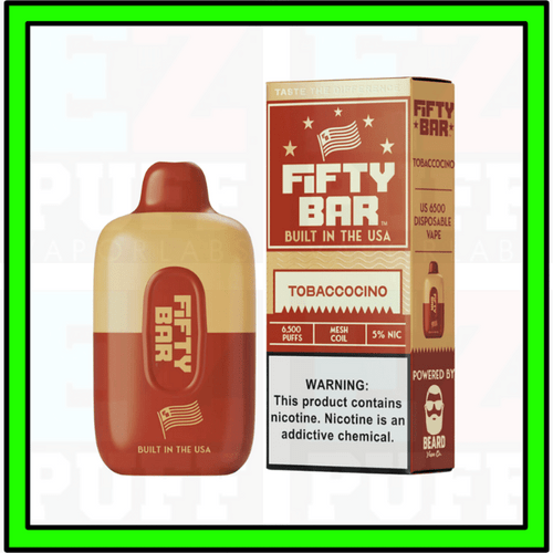 Fifty Bar Disposable Vape 20k Gold Tobacco | Black Series | Fifty Bar