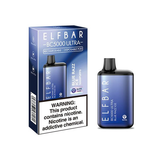 Elf Bar BC5000 Ultra Disposable Vape Blue Razz Ice | EZ Puff