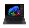 Lenovo ThinkPad T14s Gen 6 business laptop with Intel Core Ultra 7 processor, 16GB RAM, 512GB SSD, and Windows 11 Pro, shown open on a desk with AI-ready features highlighted.