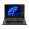 Lenovo V14 G5 Business Laptop in sleek black finish, featuring a 14-inch Full HD display, Intel Core i3-100U processor, 8GB RAM, 256GB SSD, and Windows 11 Pro—ideal for professional productivity and compact performance.