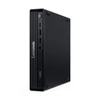 Lenovo ThinkCentre M70q Gen 6 Tiny AI PC in Black featuring ultra-compact 1L chassis and vertical stand.