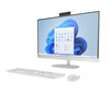 HP 27-cr0160 All-in-One PC in elegant Shell White with a 27-inch micro-edge display.