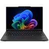 Lenovo ThinkPad X13 Gen 7 ultrabook in classic black showing open display panel and iconic red TrackPoint keyboard deck.