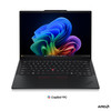 Lenovo ThinkPad T14s Gen 7 business notebook in matte black angled profile view highlighting slim layout and sleek form.