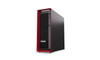 Front angled view of the bold black Lenovo ThinkStation P5 Gen 2 tower workstation showcasing its signature red-accented honeycomb ventilation grille.