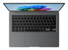 Samsung Galaxy Book5 Pro NP944XHA-KG3US – Angle view highlighting ultra-thin 0.46-inch chassis and backlit keyboard