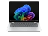 HP OmniBook X Flip 14T-FM000 14-Inch 2.8K OLED 2-in-1 Laptop – Front View in Laptop Mode Displaying Glacier Silver Finish and Vibrant Display