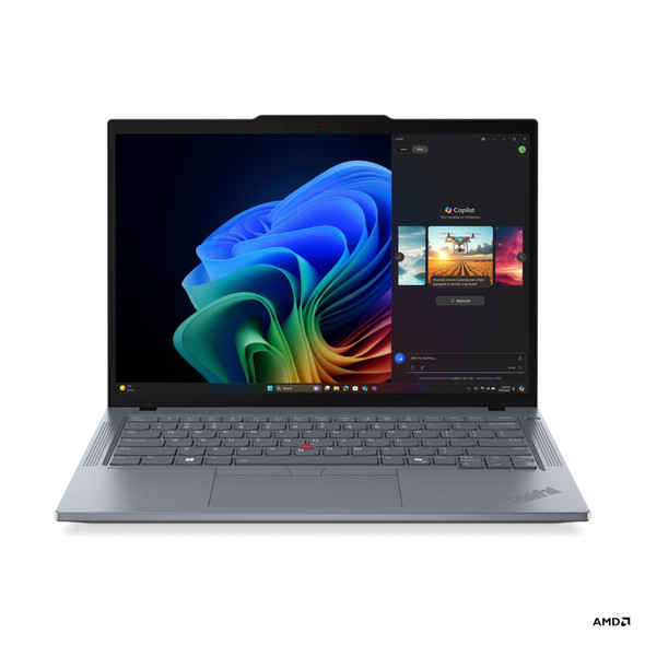 Lenovo ThinkPad T14 Gen 6 business laptop with 14-inch anti-glare display, AMD Ryzen AI 5 PRO, and secure ThinkShield technology.