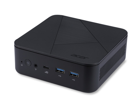 Compact black Acer Veriton N1502G Mini Desktop with Intel Core Ultra 5 processor, 16GB DDR5 RAM, 512GB SSD, running Windows 11 Pro—designed for professional environments and space-saving performance.