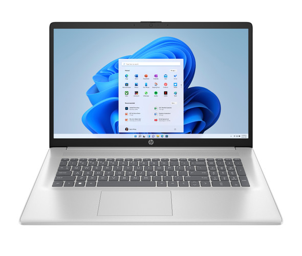 HP 17-cn3003dx Notebook with Intel Core i3-N305, 8GB DDR4 RAM, 256GB SSD, 17.3" HD+ display, Windows 11 Home, silver finish
