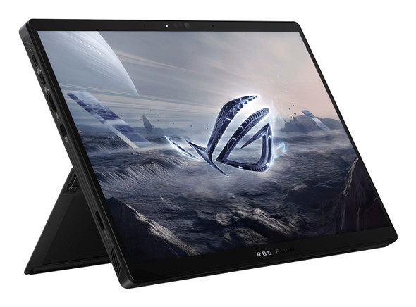 Asus ROG Flow Z13 GZ302EA-XS99 2-in-1 gaming notebook with detachable keyboard, shown in tablet mode running Windows 11 Pro, featuring AMD Ryzen AI Max+ 395 processor, 128GB RAM, and 1TB SSD in a sleek black chassis. Asus ROG Flow Z13 GZ302EA-XS99 2-in-1 gaming notebook with detachable keyboard, shown in tablet mode running Windows 11 Pro, featuring AMD Ryzen AI Max+ 395 processor, 128GB RAM, and 1TB SSD in a sleek black chassis.