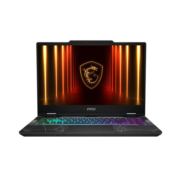 MSI Cyborg A15 gaming laptop in translucent black with RGB keyboard and 15.6-inch 144Hz display