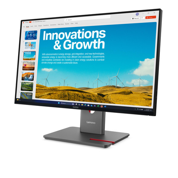 Lenovo ThinkVision P24QD-40 23.8-inch QHD IPS monitor with USB-C docking, 120Hz refresh, and factory-calibrated color accuracy