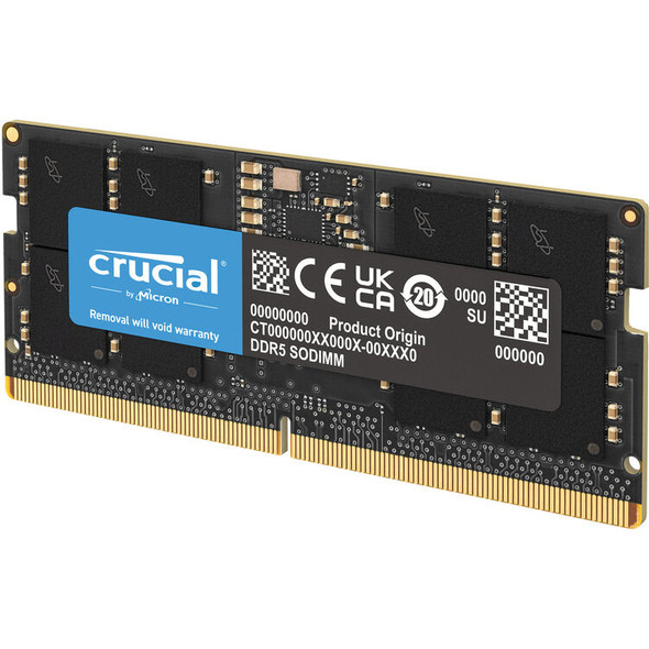 Crucial 16GB DDR5-5600 SODIMM laptop memory with on-die ECC and low-power design