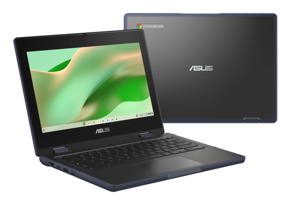 ASUS Chromebook CR11 Grey rugged student laptop with 11.6 inch touchscreen and durable education-focused design for students.