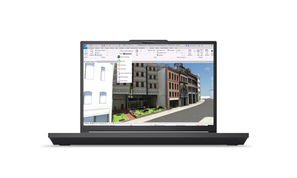 Lenovo ThinkPad P16 Gen 3 mobile workstation in black aluminum featuring 16-inch 500-nit display and advanced thermal cooling for AI workflows.