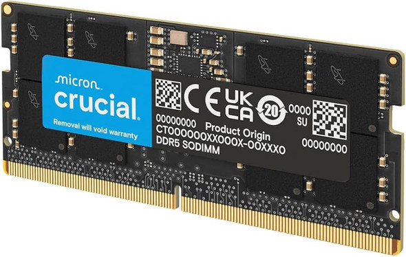 Micron MTC20C2085S1TC48BA1R 32GB DDR5 4800MHz ECC SODIMM memory module showing the 262-pin connector and DRAM components.