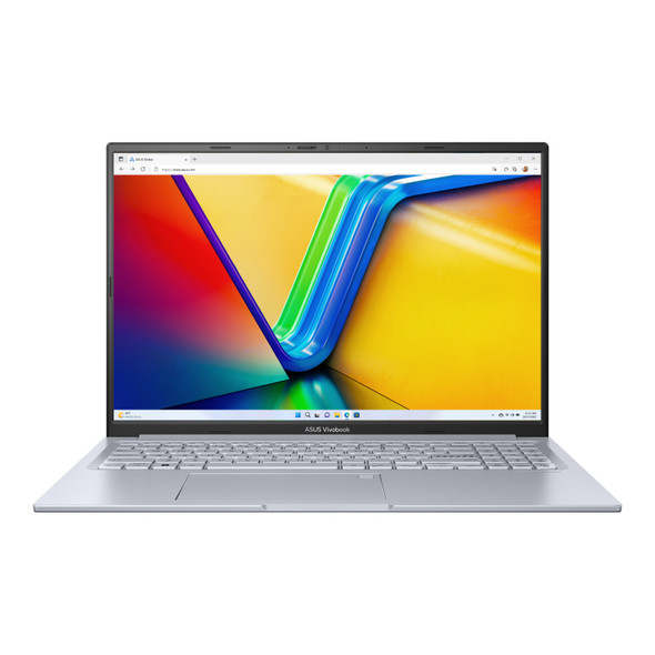 Brand new Cool Silver ASUS Vivobook 16X K3605VU-WS96 laptop with 16-inch display and RTX 4050 graphics.