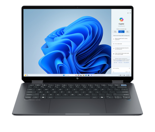 Gray HP OmniBook Ultra Flip 14-fh0033dx 2-in-1 notebook.