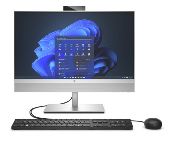 Front-facing HP EliteOne 840 G9 All-in-One featuring the sleek 23.8-inch FHD micro-edge display and integrated stand.
