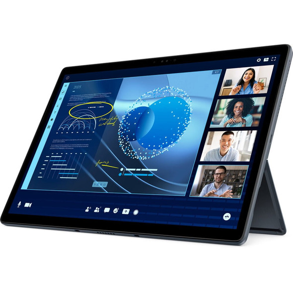 A River Blue Dell Latitude 7350 Detachable tablet featuring a 13-inch 3K touchscreen with durable Gorilla Glass.