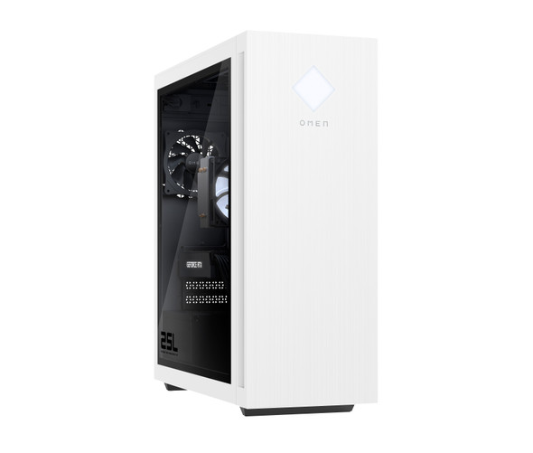 A Manufacturer Renewed HP Omen 25L GT15 gaming desktop in a sleek black mid-tower chassis.